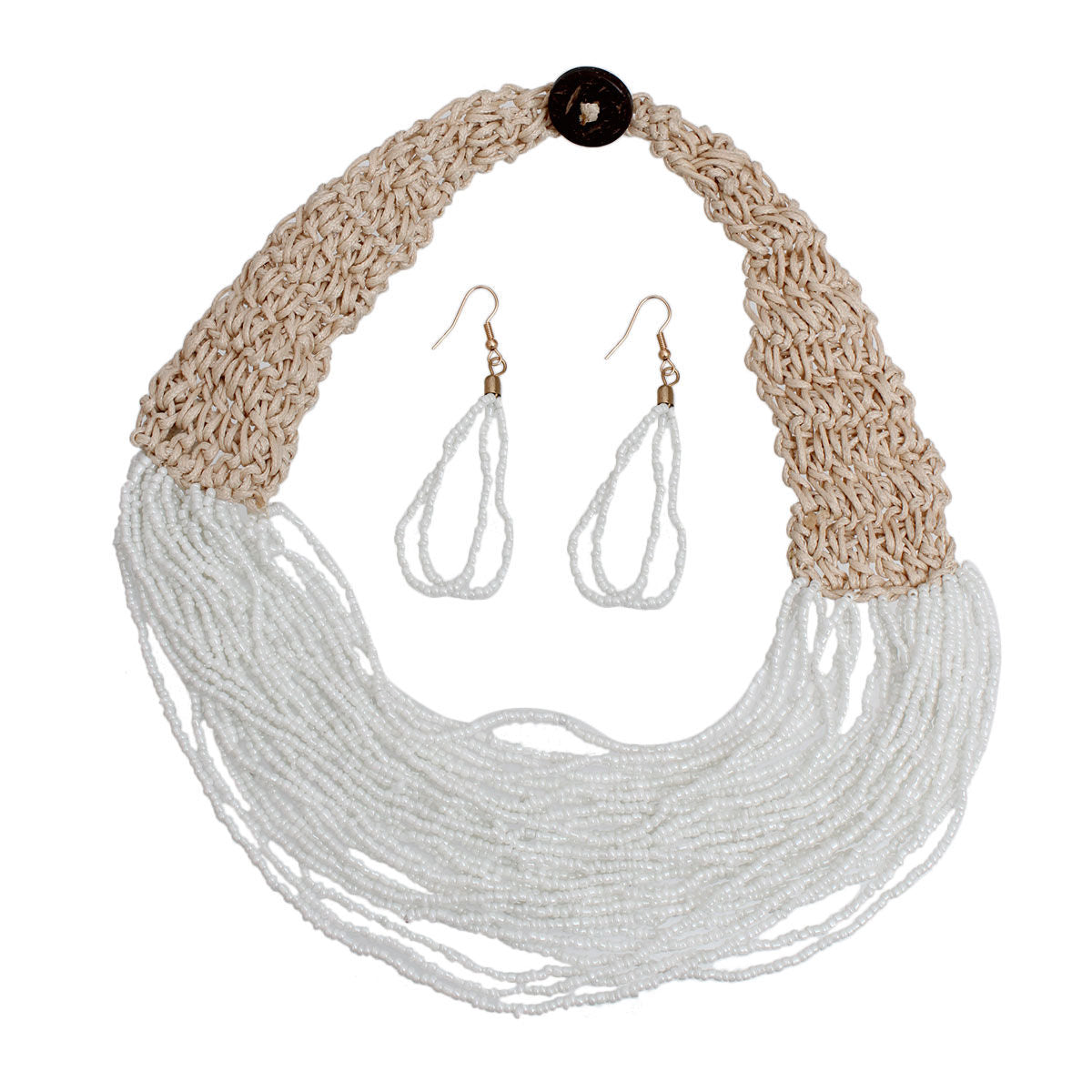 Cream Seed Bead Layered Necklace