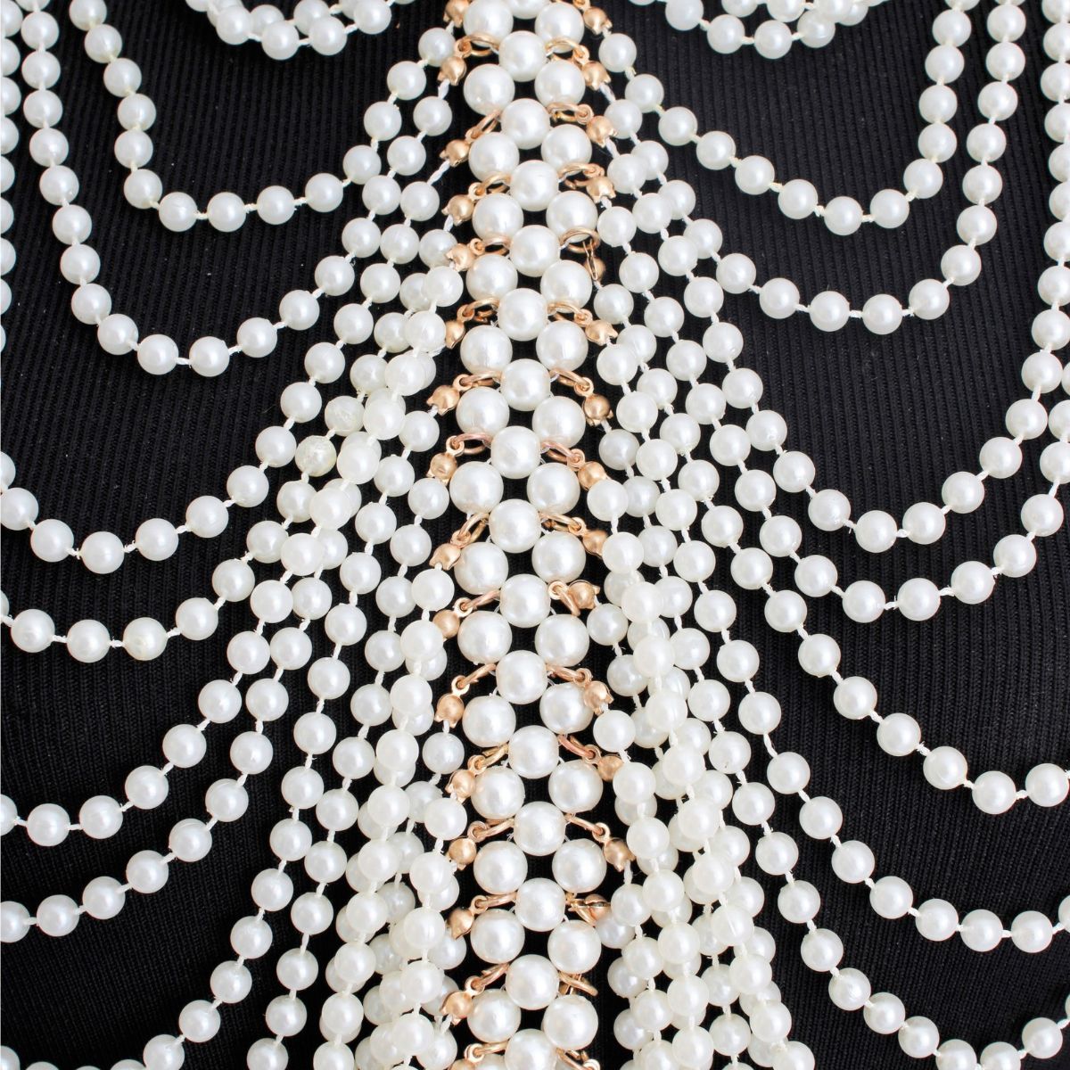 Cream Pearl Draped Body Chain