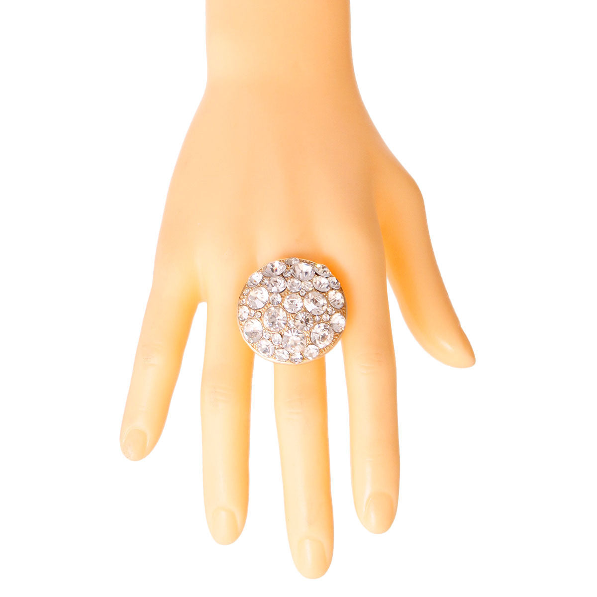 Gold Crystal Bauble Cocktail Ring