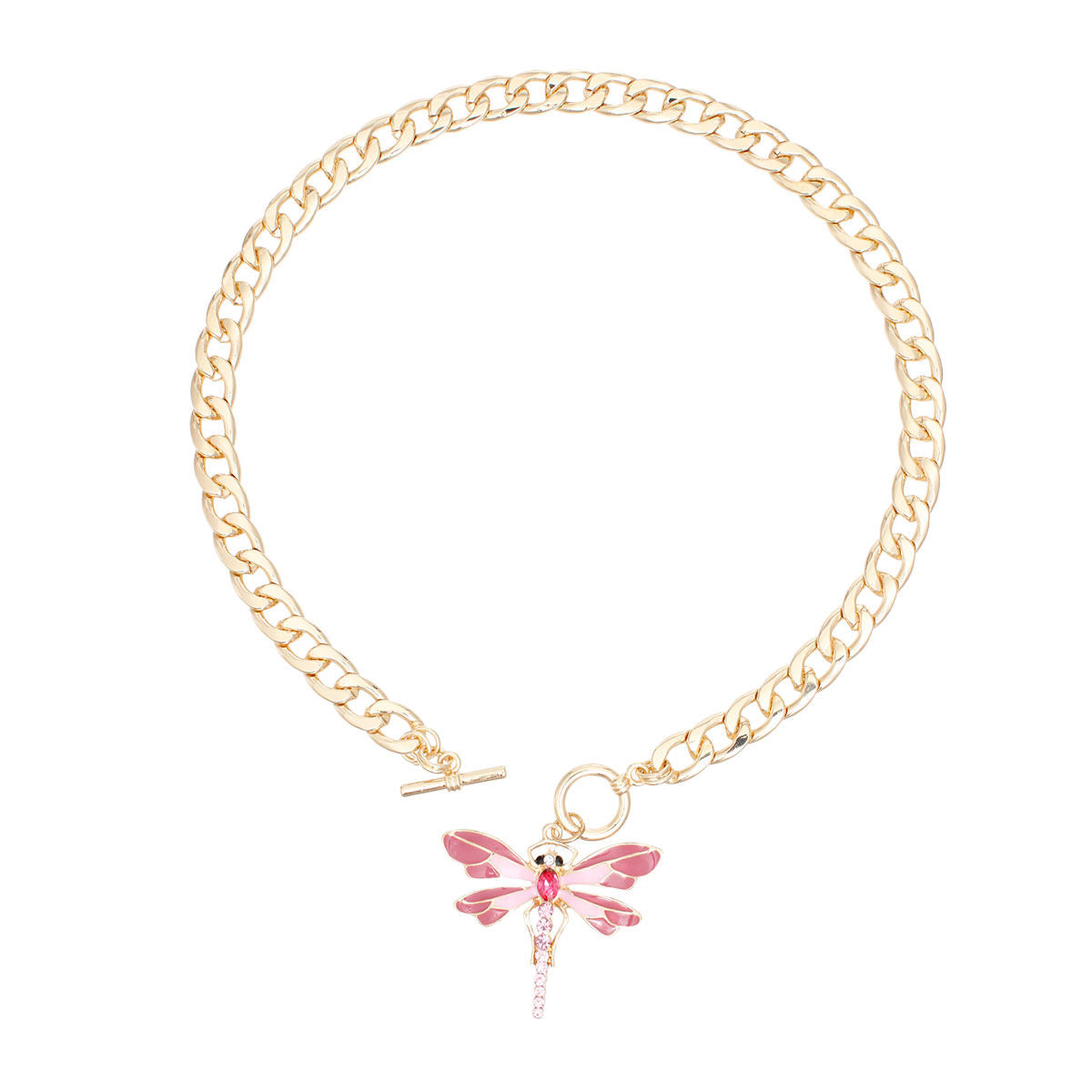 Toggle Pink Dragonfly Necklace